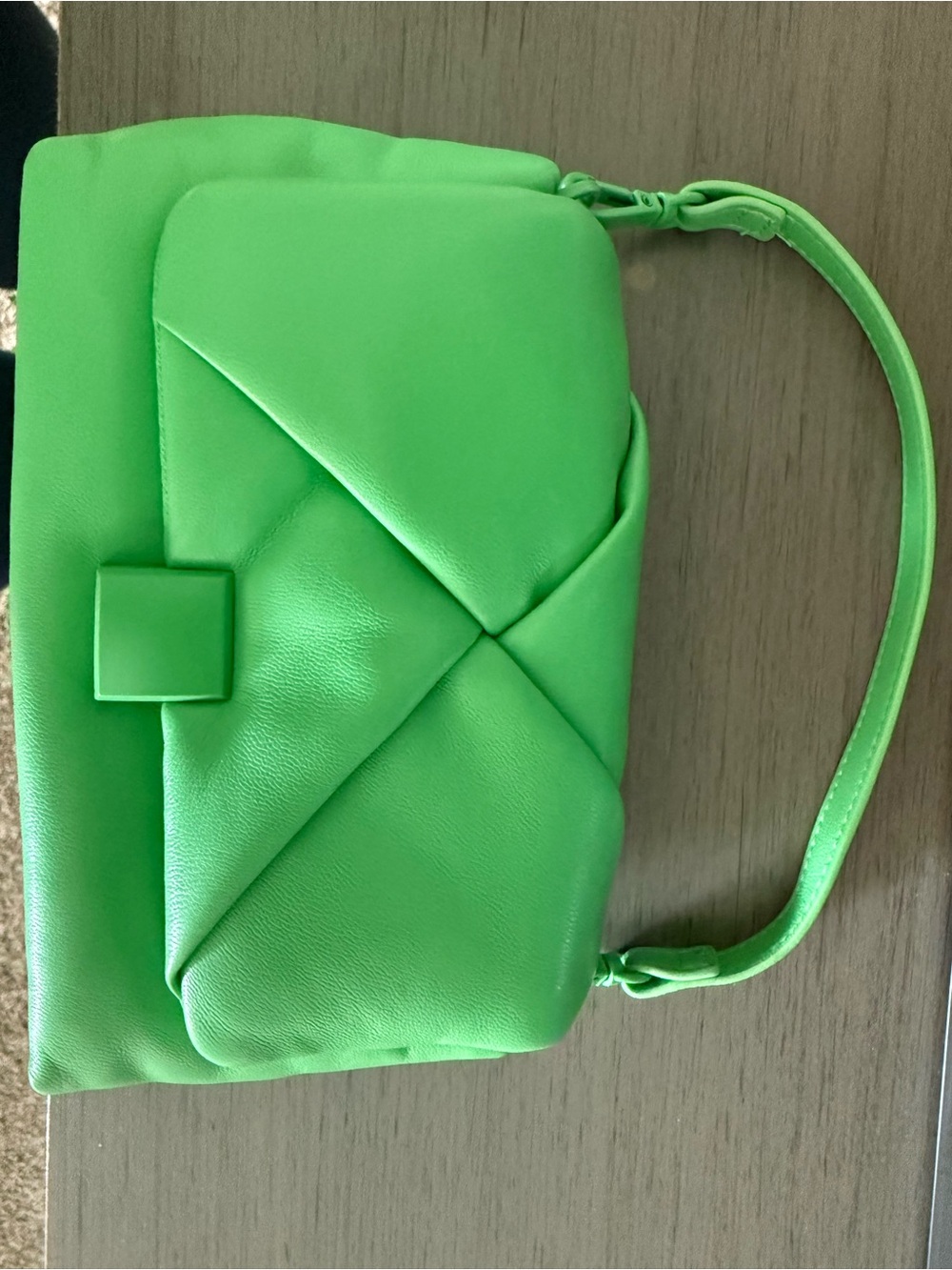 a new day Bright Green Quilted Mini Shoulder Bag